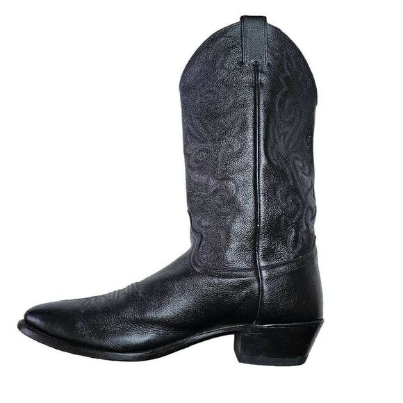 Justin Boots sz 12 D Mens Black Western Leather Rodeo Boots Mid Calf Cowboy - Picture 3 of 14